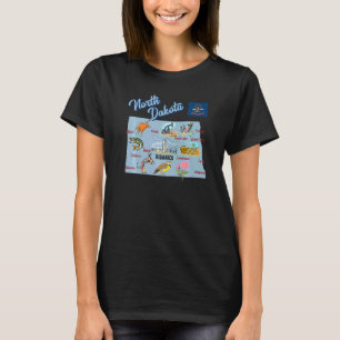 Camiseta Grandes Cidades do Mapa de Atrações Turísticas do