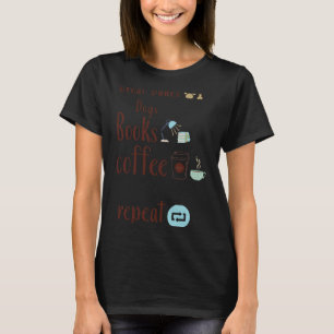 Camiseta Grandes Dinamarqueses Livros De Cães E Café Mais I