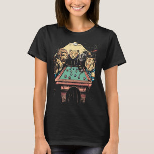 Camiseta Grandes Gatos Jogando Bilhar Bola 8 Animal