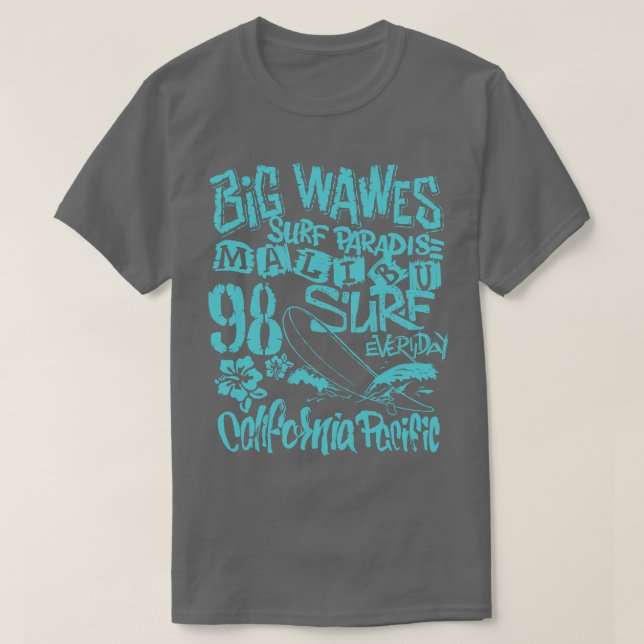 Camiseta Grandes Ondas Pacífico da Califórnia (Frente do Design)