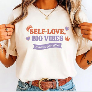 Camiseta Grandes Vibrações de Autoamor Retro para Defensore