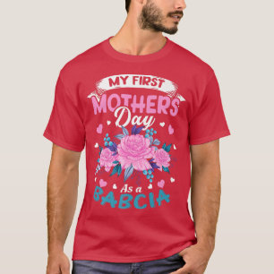 Camiseta Grandma Babcia First Mothers Day Floral Premium T-
