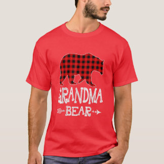 Camiseta Grandma Bear Christmas Pajama Red Plaid Buffalo Fa