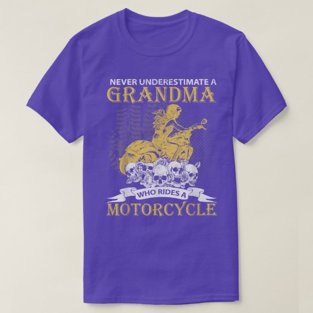 Camiseta Grandma Biker Motorcycle Motocross Off-Roading Bik (Frente do Design)