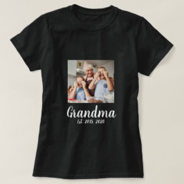 Camiseta Grandma Established White Script Photo