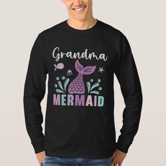 Camiseta Grandma Mermaid  Grandmother Granny Grandparents D (Frente)
