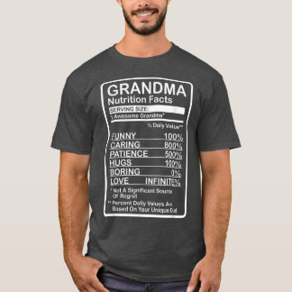 Camiseta Grandma Nutrition Facts