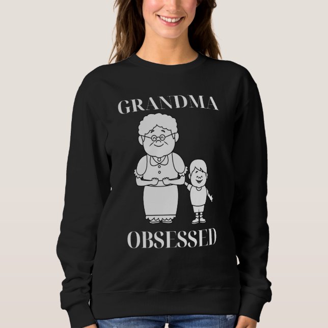 Camiseta Grandma Obsessed Kids Youth Girls Boys Grandchildr (Frente)