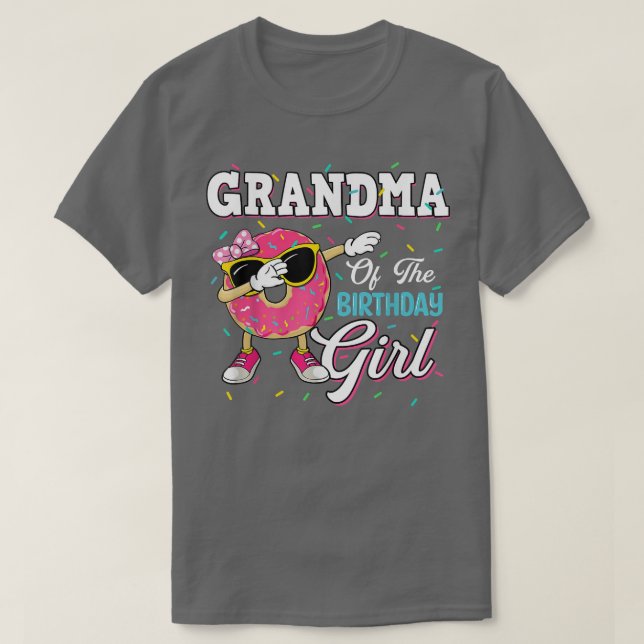 Camiseta Grandma Of The Birthday Girl Donut  Matching Famil (Frente do Design)