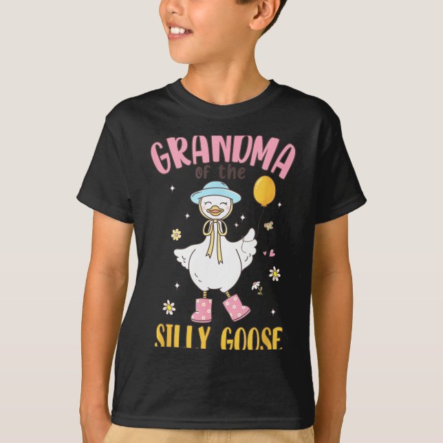 Camiseta Grandma Of The Silly Goose First Birthday Family M (Frente)