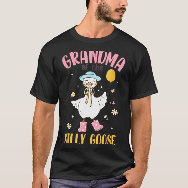 Camiseta Grandma Of The Silly Goose First Birthday Family M (Frente)