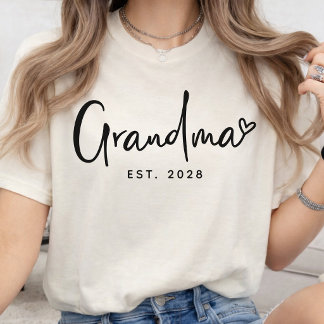 Camiseta Grandma | Personalized Elegant Script Grandmother