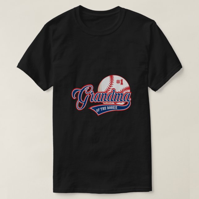 Camiseta Grandma Rookie of Year 1st Birthday Baseball Theme (Frente do Design)