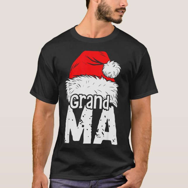 Camiseta Grandma Santa Christmas Family Matching Pyjamas Xm (Frente)
