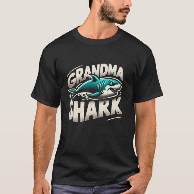 Camiseta Grandma Shark Funny Shark Matching Family for Wome (Frente)