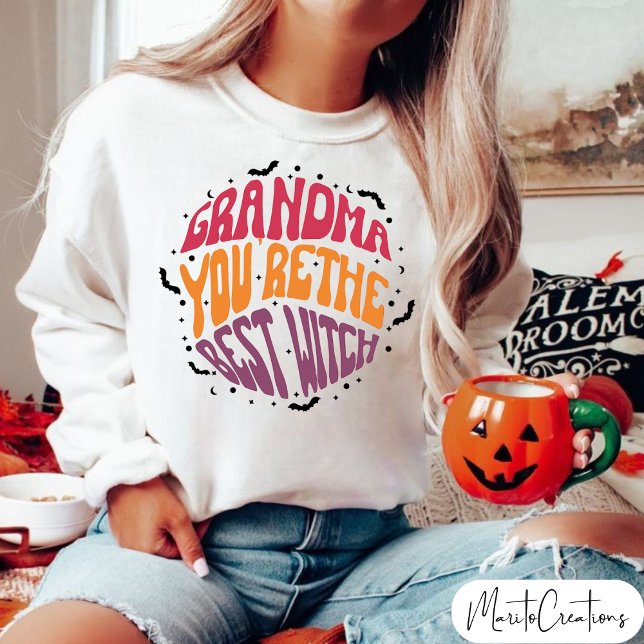 Camiseta Grandma You're The Best Witch,Spooky Grandma Retro (Criador carregado)