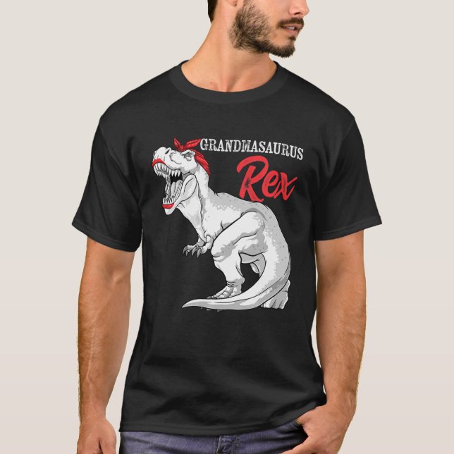 Camiseta Grandmasauro Rex Dinossauro Vovó Família Surus M (Frente)