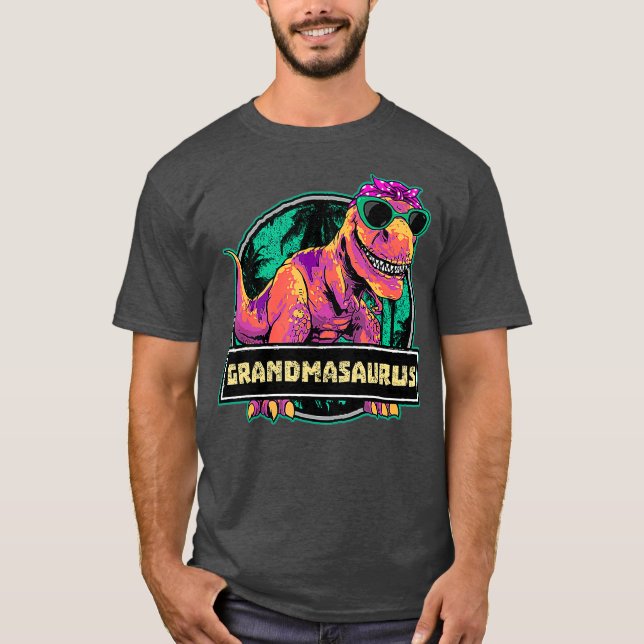 Camiseta Grandmasauro T rex vovó Saurus Dinossauro (Frente)