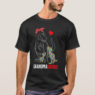 Camiseta Grandmasaurus T Rex Dinossauro Avó Saurus Autismo