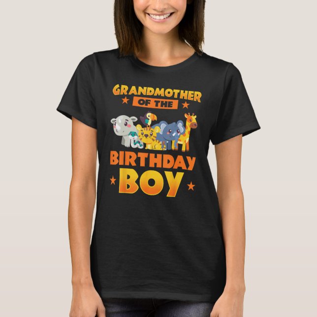 Camiseta Grandmother Of The Birthday Boy Zoo Safari Bday Pa (Frente)