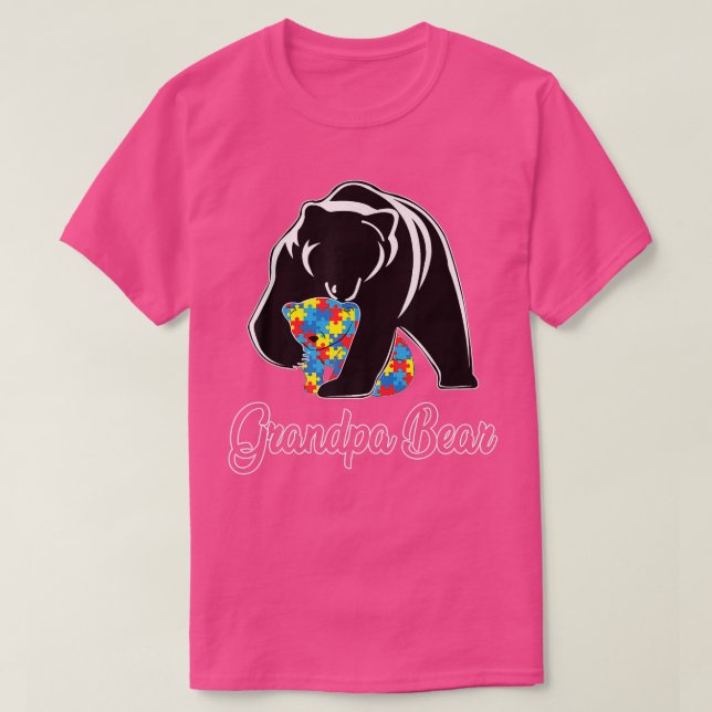 Camiseta Grandpa Bear Autism Awareness Autism Premium 967  (Frente do Design)
