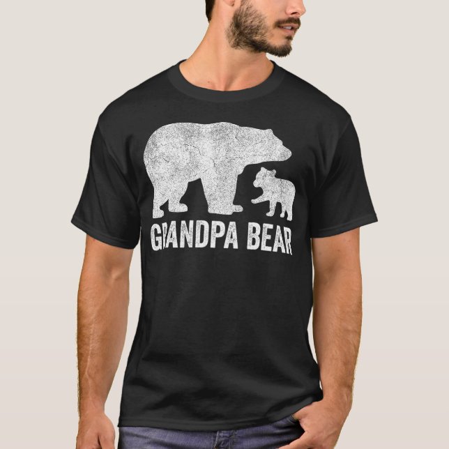 Camiseta Grandpa Bear Fathers Day Shirts, Funny One Cub Kid (Frente)