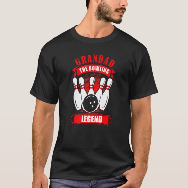 Camiseta Grandpa Bowler Ten Pin Grandad Legend Bowling Prem (Frente)