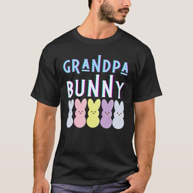 Camiseta Grandpa Bunny Pap Easter Bunny Dad Mom Girls Boys  (Frente)