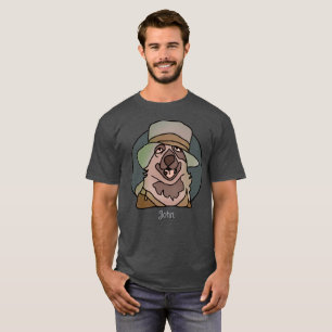 Camiseta GrandPa Cachorro Minimalista com Chapéu Legal   En