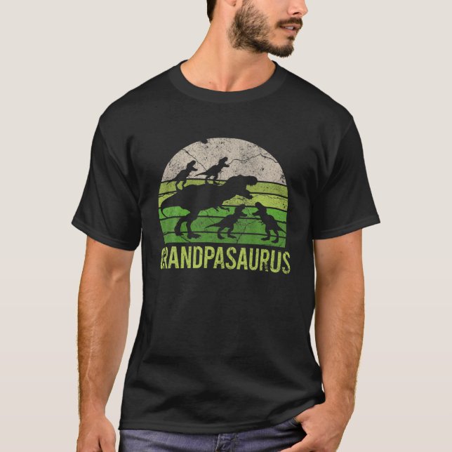 Camiseta Grandpa Dinosaur Dad Gift Tee Funny 4 Four Kid Gra (Frente)