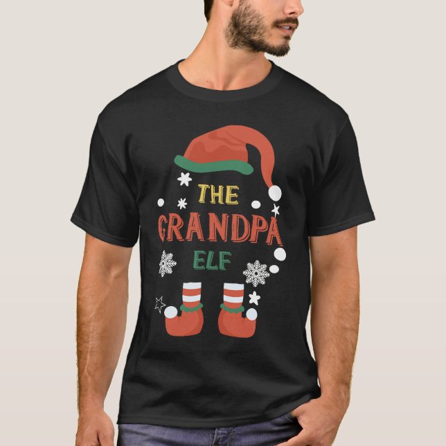 Camiseta Grandpa Elf Christmas Gnome Family Costume (Frente)