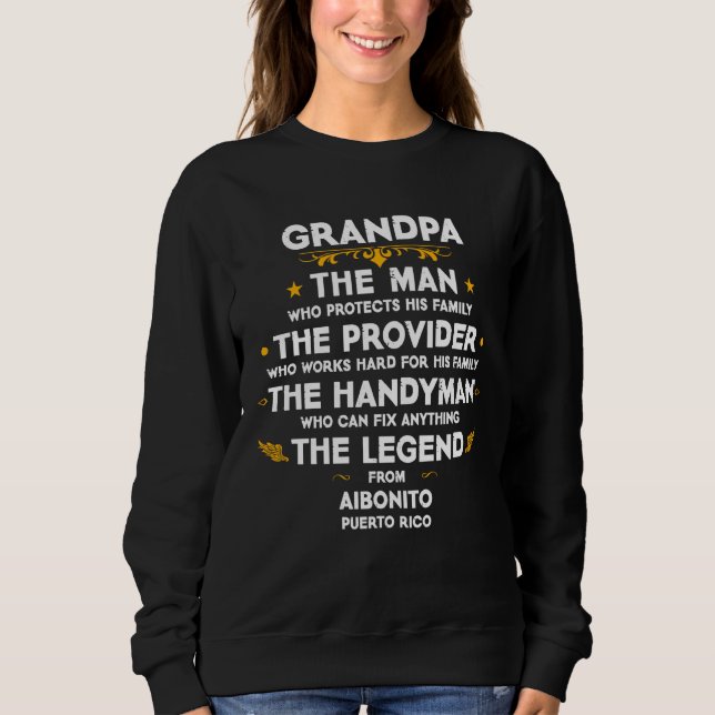 Camiseta Grandpa family Quote USA City Aibonito Puerto Rico (Frente)
