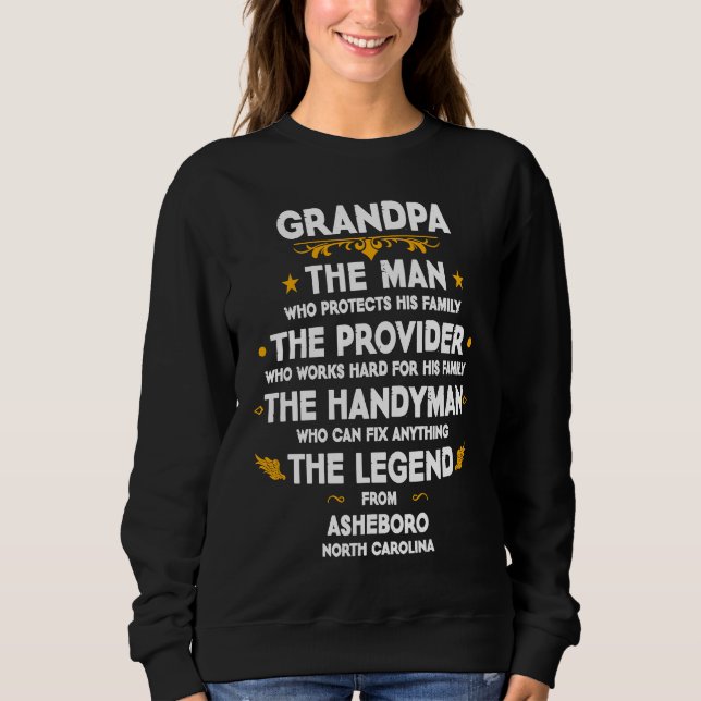 Camiseta Grandpa family Quote USA City Asheboro North Carol (Frente)