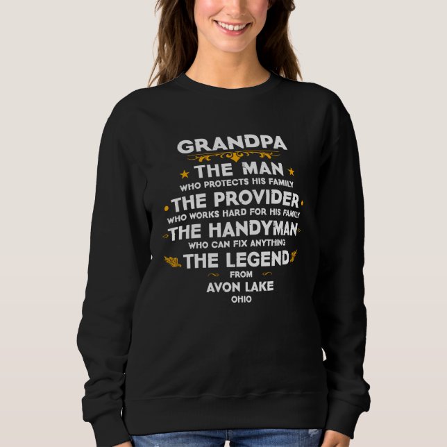 Camiseta Grandpa family Quote USA City Avon Lake Ohio (Frente)