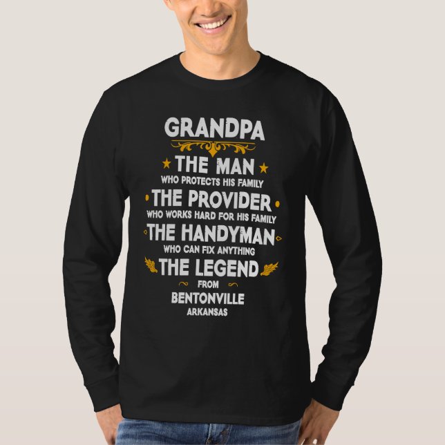 Camiseta Grandpa family Quote USA City Bentonville Arkansas (Frente)