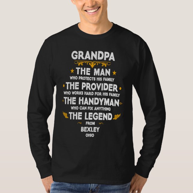 Camiseta Grandpa family Quote USA City Bexley Ohio (Frente)