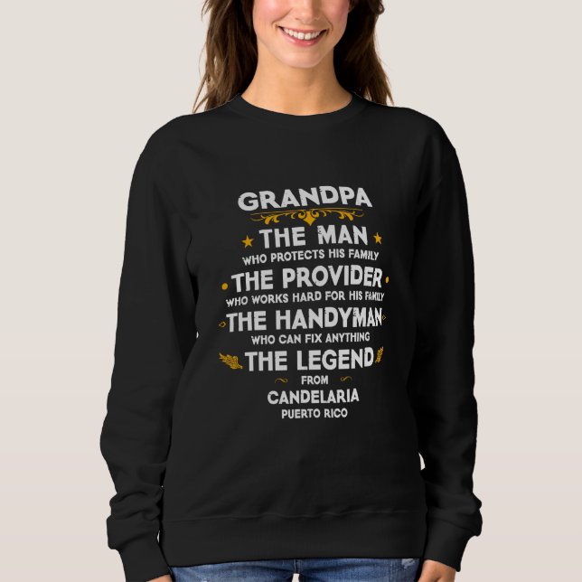 Camiseta Grandpa family Quote USA City Candelaria Puerto Ri (Frente)