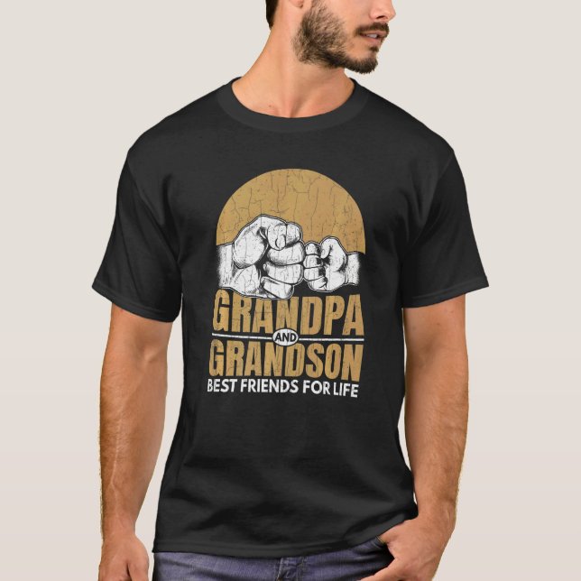 Camiseta Grandpa & Grandson Bestfriends Fun Grandfather  Gr (Frente)