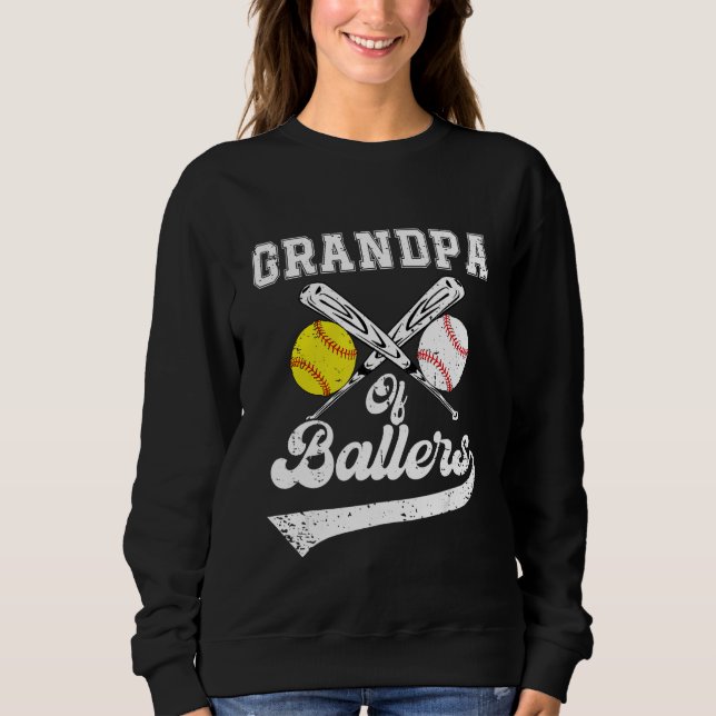 Camiseta Grandpa Of Ballers Softball Baseball Player Father (Frente)