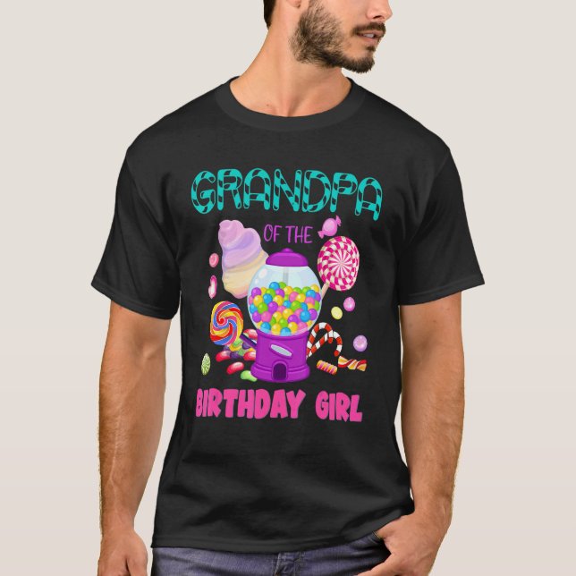 Camiseta Grandpa Of The Birthday Girl Candyland Candy Birth (Frente)