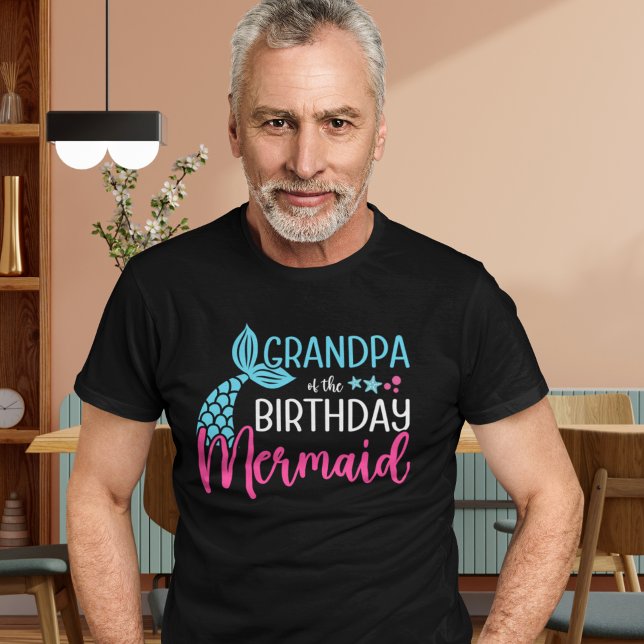 Camiseta Grandpa of the Birthday Mermaid – Mermaid Birthday (Criador carregado)