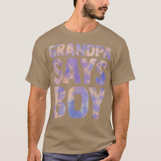 Camiseta grandpa says boy gender reveal pregnancy announcem
