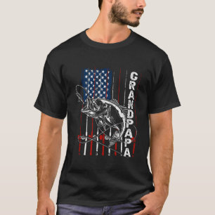 Camiseta Grandpapa Pesca Bandeira Americana