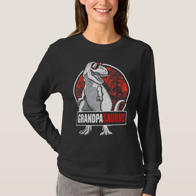 Camiseta Grandpasauro Rex Dinossaur Avô Família Saurus M (Frente)