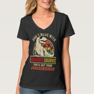 Camiseta Grandpasauro Rex Dinossaur Avô Família Saurus M