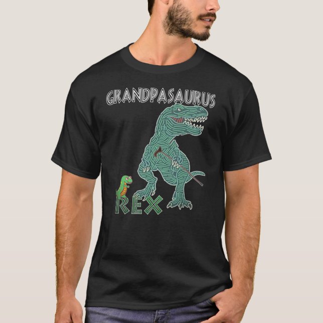 Camiseta Grandpasaurus Rex Dinosaur with Walking Cane (Frente)