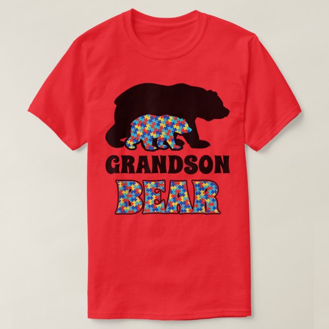 Camiseta Grandson Bear Autism Awareness  (Frente do Design)