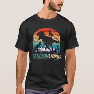 Camiseta Grandsonsaurus T Rex Grandson Dinosaur 2 Crianças 