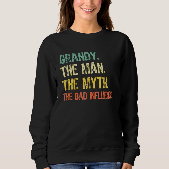 Camiseta Grandy The Man The Myth The Bad Influence  Retro (Frente)
