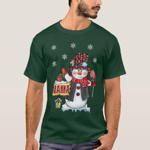 Camiseta Granna Snowman Candy Candy Cane Xadrez Vermelha Sa